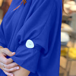 Women's Skew Neck Batwing Sleeve Tee Asymmetric Loose Cape Blouse Slit Elegant Top