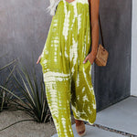 Margovil Scoop Neck Pocketed Tie Dye Wide Leg Cami Jumpsuit
