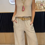 Eloise Martin | Linen Two-Piece Wide Leg Set For Women