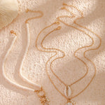 Shell And Sunflower Pendant Multi-layered Necklace