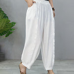 Elastic Waist Plus Size Women's Loose Casual Cropped Pants