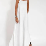 Nadorine Women's Casual Loose Sleeveless Spaghetti Side Split Maxi Dress
