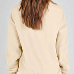 Women's Slit Mock Neck Oversized Sweatshirt