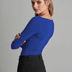Nadorine Cutout Long-sleeved Pitted T-shirt Bodysuits