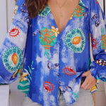 Sky Graffiti Print Two Piece Set