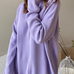 Long Sleeve Loose Casual Mid-Turtleneck Sweater