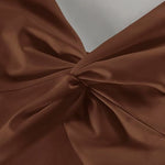 French Style Square Neck Backless Zipper Back Overalls Twist Back Ruched Slim Fit Slit Faux Two-Piece Skort Romper