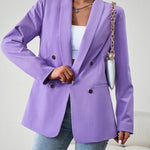 Nadorine Casual Blazers Double Breasted Long Sleeve Work Office Blazer Jacket