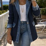 Molly | Relaxed Denim & Rib-Knit Jacket