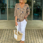 Joanne™ | Printed Button Tunic Top