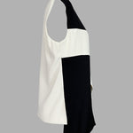 Loose Sleeveless Asymmetric Contrast Color V-Neck Vest Top