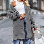 Open Front Knitted Long Cardigan Long Sleeve Casual Lightweight Knitted Cardigans Outerwear