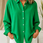 Marguerite™ | Classic Solid Button Front Blouse