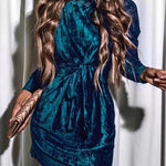 Margovil NYE Long Sleeves Velvet Dress(in 4 Colors)