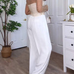 Sheer Long-Sleeved Blouse with Pearl Embellishments