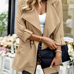Nadorine Women's Casual Drawstring Cardigan Jacket Outerwear