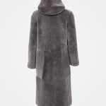 Sheepskin Reversible Hooded Long Coat