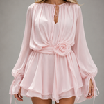 Rosalinda – Romantic Mini Dress with Floral Waist