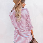 Nadorine Long Sleeve Shirts V Neck Printed Pocket Shirt for Women Casual Business Work Office 2026 | Under $40