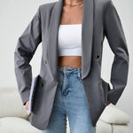 Nadorine Casual Blazers Double Breasted Long Sleeve Work Office Blazer Jacket