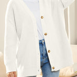 Open Front Oversized Button Lightweight Sweaters V Neck Loose Cardigans Knit Outwear