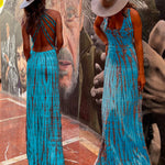 Margovil Criss Cross Open Back Tie Dye Maxi Dress