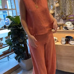 Eloise Martin | Linen Two-Piece Wide Leg Set For Women