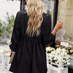 Nadorine Women's Casual Drawstring Cardigan Jacket Outerwear