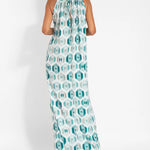 Summer Printed Sleeveless Halter Neck Slit Casual Vacation Dress