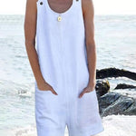 Pocket Buttons Shorts Jumpsuit