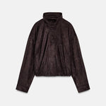 FAUX SUEDE BOMBER JACKET