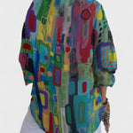 Elda | Chic Geometric Print Blouse