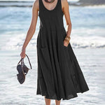 Sleeveless Long Dress Ladies Holiday Sundress