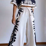 Exotic holiday print two-piece set