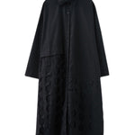 A-Line Long Sleeves Asymmetric Hollow Polka-Dot Solid Color Lapel Midi Dresses
