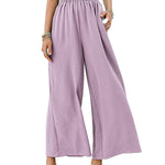Simple Wide Leg Loose Elasticity Casual Pants Bottoms