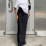Elegant Satin Trumpet Skirts Fashion Slim High Waist Skirts