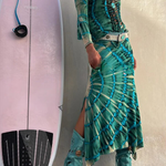 Tie-dye Print High Rise Stretch Slit Skirt