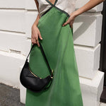 Margovil V Neck Color Block Sleeveless Maxi Swing Dress