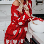 Hooking Hollowed-out Ripped Love Knit Sweater