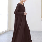 Simple 6 Colors Plus Size Loose Long Sleeve Casual Dress