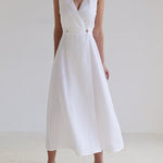 Loose Sleeveless Split-Joint V-Neck Maxi Dresses