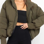 Stand Collar Zipper Pocket Thick Warm Cotton Jacket