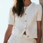 Solid Color Short Knit Sweater