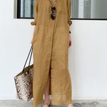 Solid Color Loose Shirt Dress