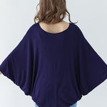 Vintage Loose Round-Neck Batwing Sleeves Shirts