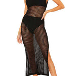 Margovil Backless Side Slit Bikini Cover Up Dress