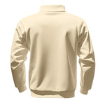 KZZ Men's Solid Half Zip Up Sweatshirt Loose Casual Long Sleeve
