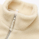 Teddy Fleece Jacket Cozy High Collar Zip-up Coat Fuzzy Winter Outwear with Pockets