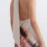 Unique Printed Halterneck Lace Up Backless Maxi Dress